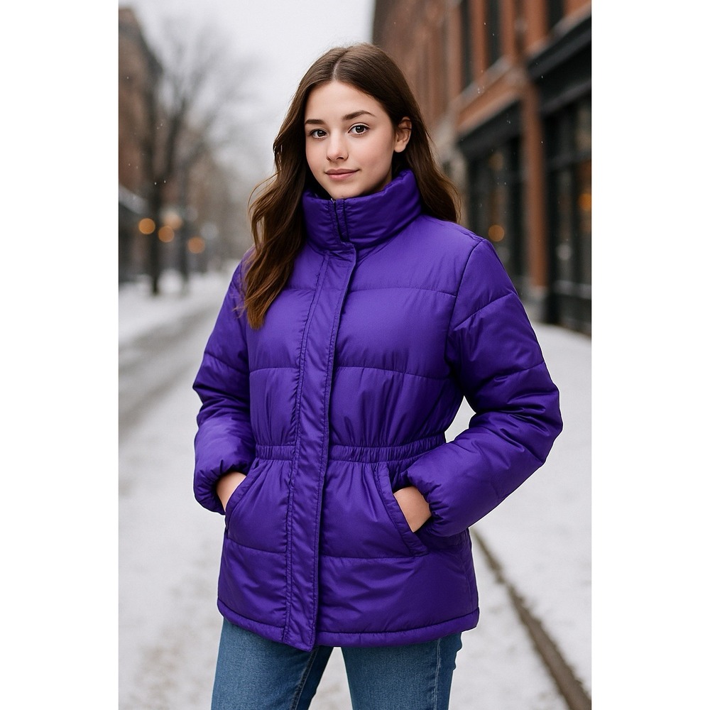 Eddie Bauer EBTEK Jacket‎ Womens L Purple Thinsulate Quilted Outdoor Winter Coat